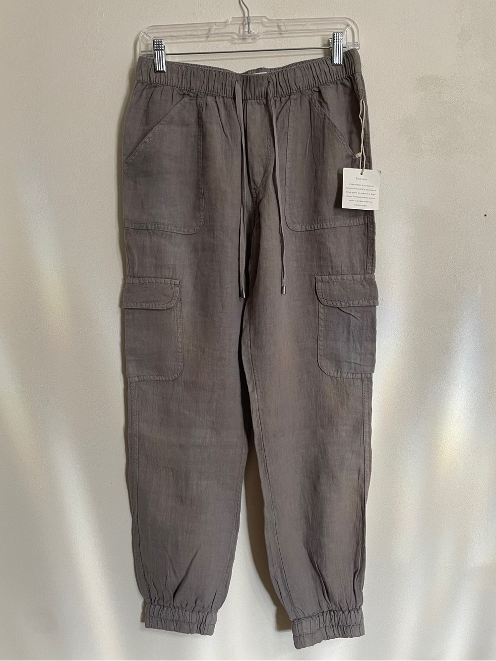 Nicole Miller New York Linen Cargo Jogger Pants